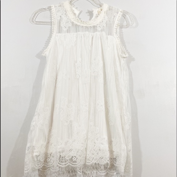 paper tee Tops - Paper + Tee Lace White sleeveless Top